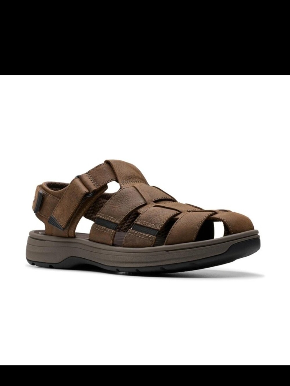 Clarks Men's Saltway Cove Dark Brown Leather Sandals CL-26176899 - Picture 4 of 8